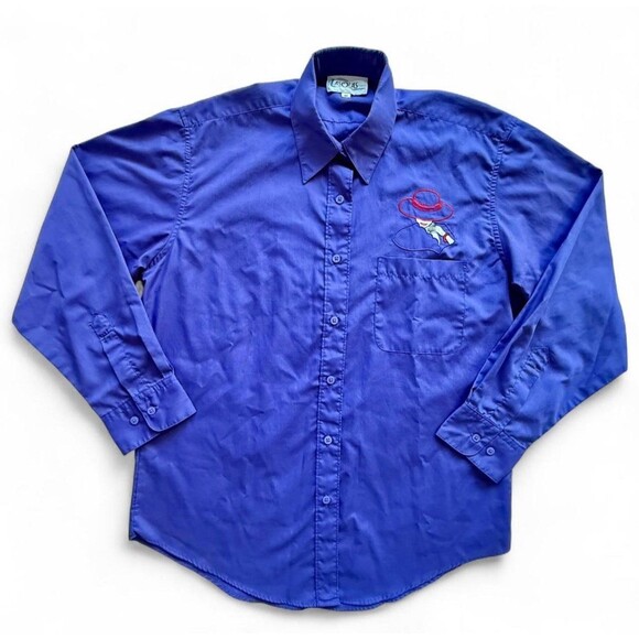 Vtg 90s Las Olas By Oved International, Red Hat Society Purple Button Up Shirt M - Picture 2 of 7